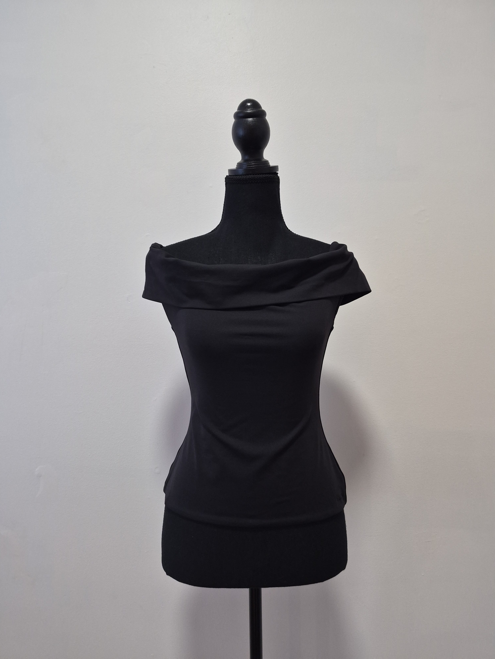 Aritzia Black Off-Shoulder Folded Neck Camisole